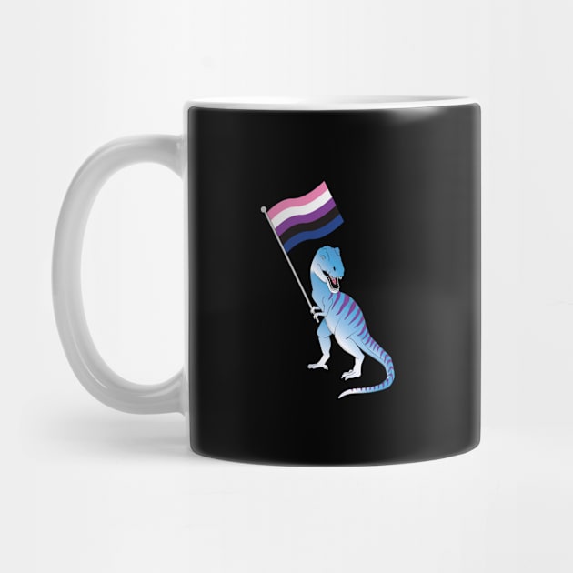 Genderfluid Flag Dinosaur LGBTQIA Pan Pride LGBT Nonbinary Decal by Shirtsurf